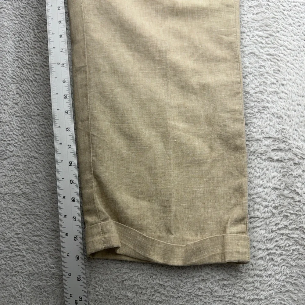 Jos A Bank Travelers Collection 100% Linen Pleated Pants Tan Beige 40x30 Mens